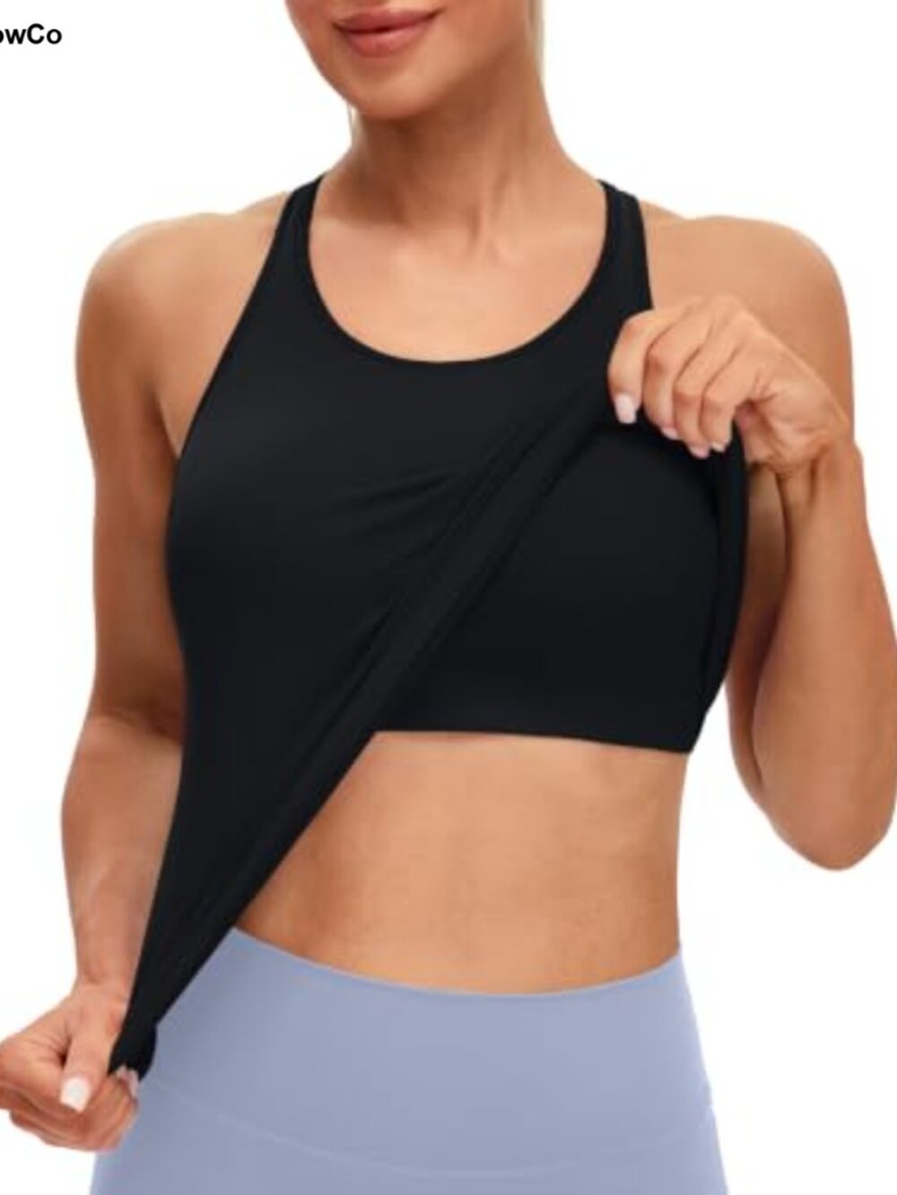 Seamless Racerback Workout Tank Top with Built-in Bra Women Slim Fit Yoga